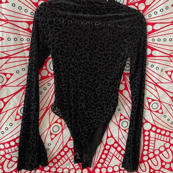 Velvet Sheer Leopard Bodysuit - Picture 1 of 11